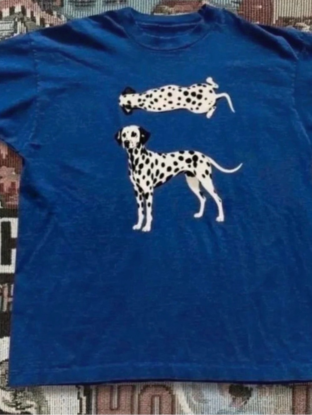 Gildan Blue T-Shirt with White Dalmatian Graphics